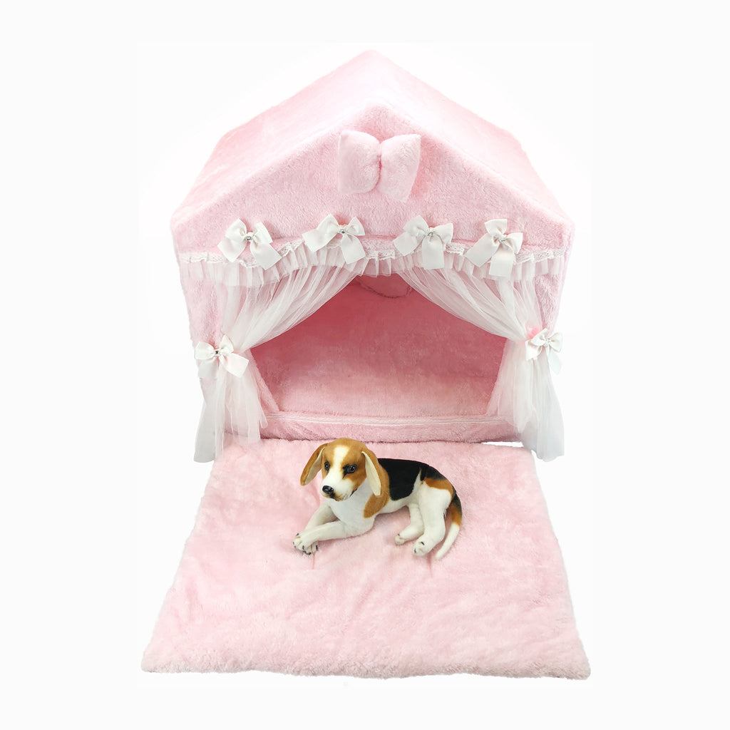Pink Velvet Dog House